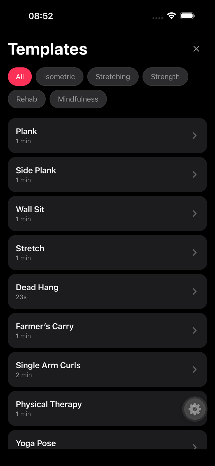 TruTimer workout templates library